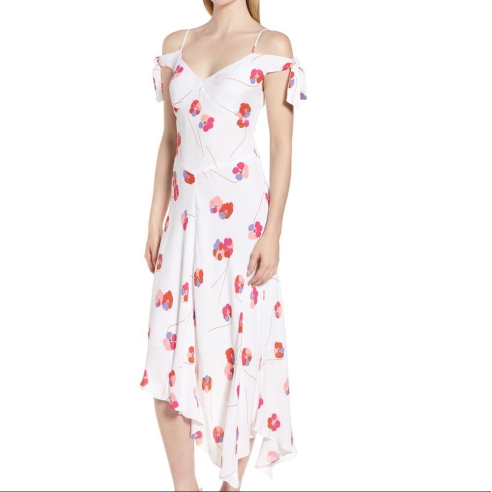 New Lewit Cold Shoulder Floral Midi Dress